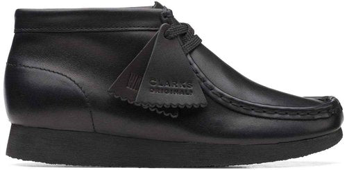 Clarks - Kids Wallabee O Boot, Color Black Leather, Size: 11.5 W US Little Kid