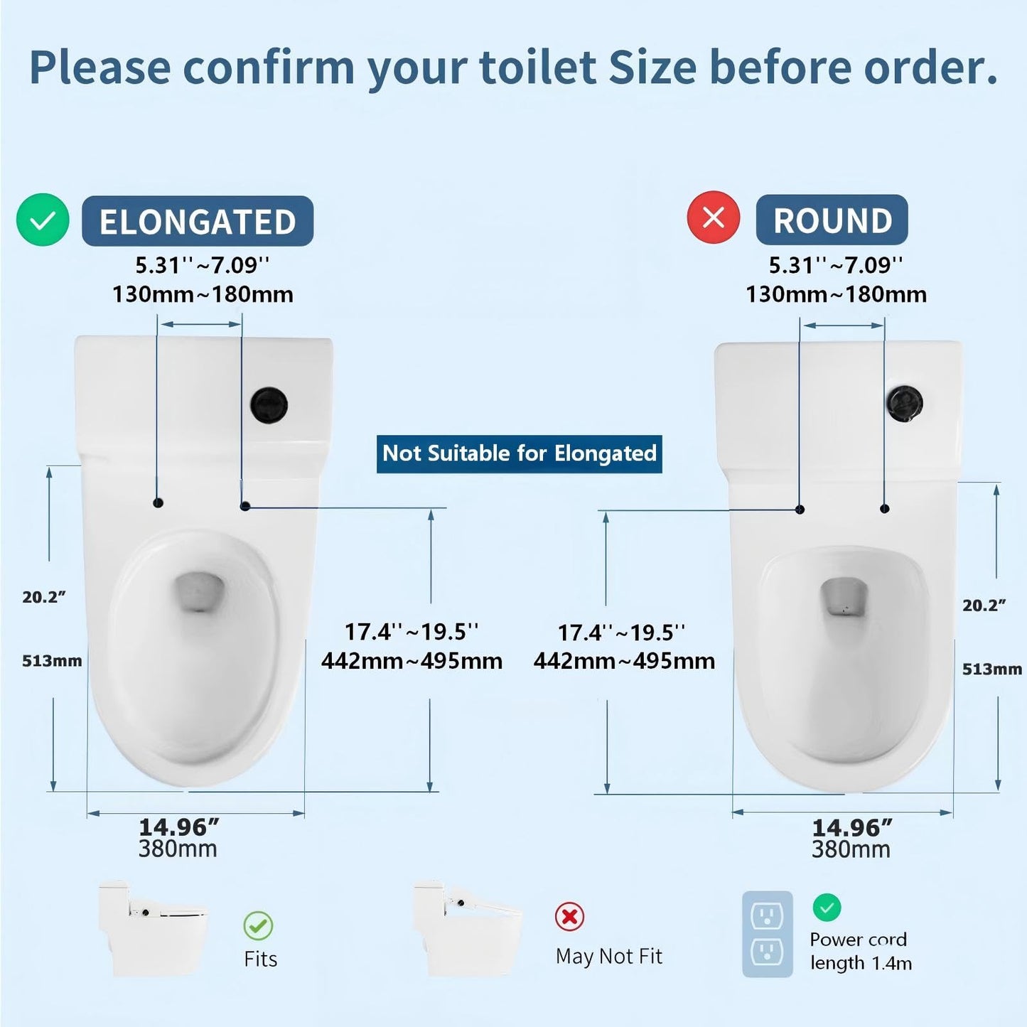 Ckptlsyk Bidet Toilet Seat Elongated,Electric Heated Bidet with Warm Water,Dryer,Remote Control & Multiple Spray Modes,Self-Clean Nozzle,Anti-Yellowing Material,for Women,Men,Pregnant & Elderly