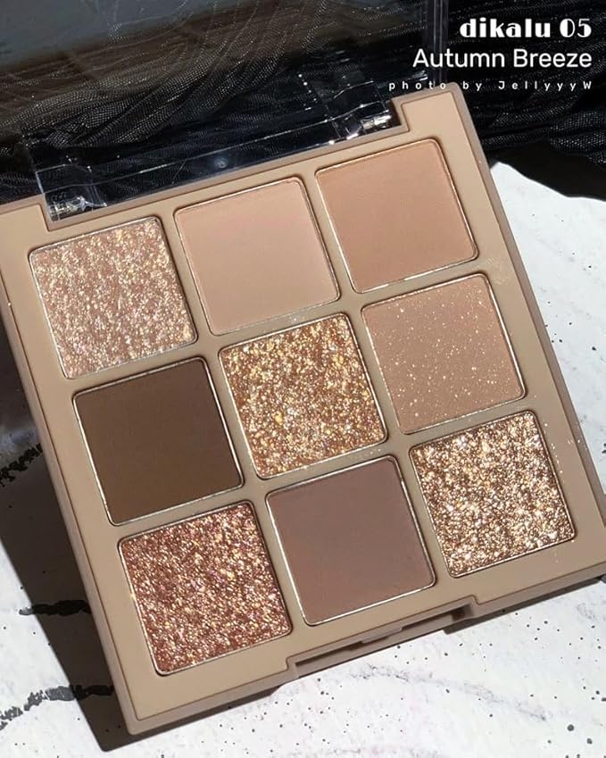 Kayswang 9 Colors Glitter Eyeshadow Makeup Palette, Eye Shadow Powder,Matte High Pigmented Colorful,Creamy Texture, Long LastingEyeshadow Powder Cosmetics,Natural Waterproof (05#)