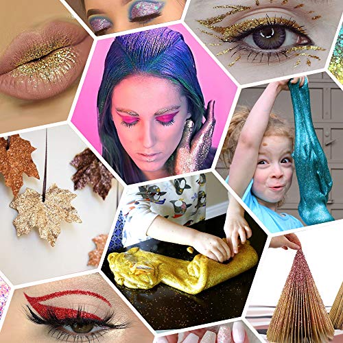 Extra Fine Glitter, Set of 24 Colors Nail Arts Face Hair Eye Lip Gloss Makeup Glitter, Slime,Tumbler and Epoxy Resin Craft...