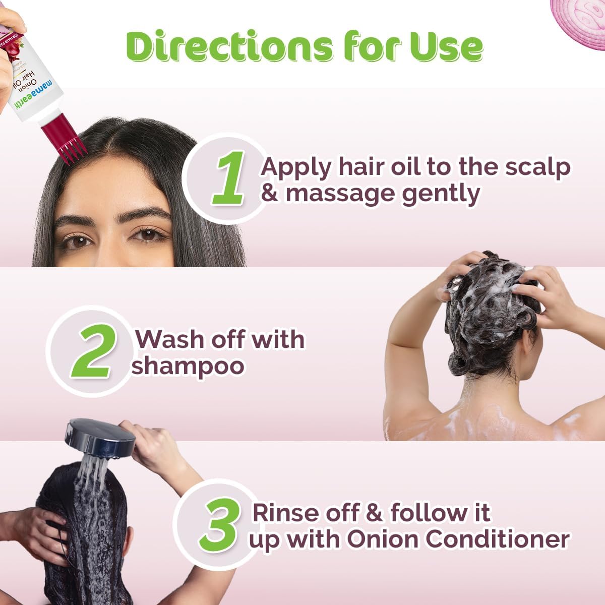 Mamaearth Onion Hair Care Kit - Hair Fall Control with 150ml Onion Oil & Shampoo + Conditioner (250ml Each) | Anti Hair Loss & G
