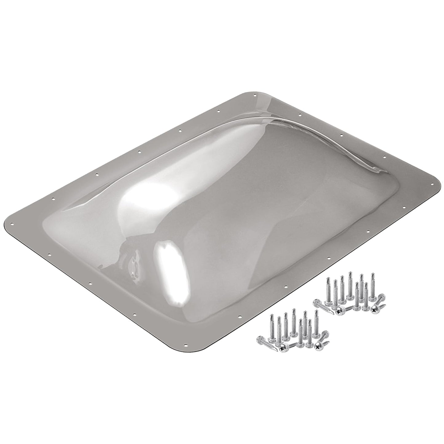 RV Skylight Replacement Bundle,18" x 26" RV Skylight Shower Outer Dome Fit 14" x 22" Openings for Camper Trailer Fifth Wheel Food Truck,Inner Dome with Window 14" x 22" + Lap Sealant+Screws,Smoke Gray