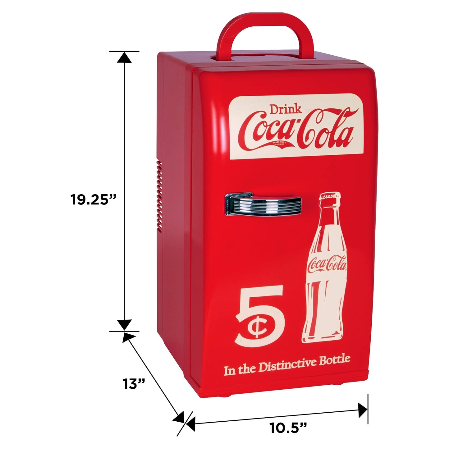 Coca Cola Mini Fridge - Refrigerator for Bedroom Office, Portable Table Top Beverage Cooler, 12V 110V Refrigerador For Drink, Soda, Wine, Use In Car, Dorm, Outdoor, Patio,18 Can