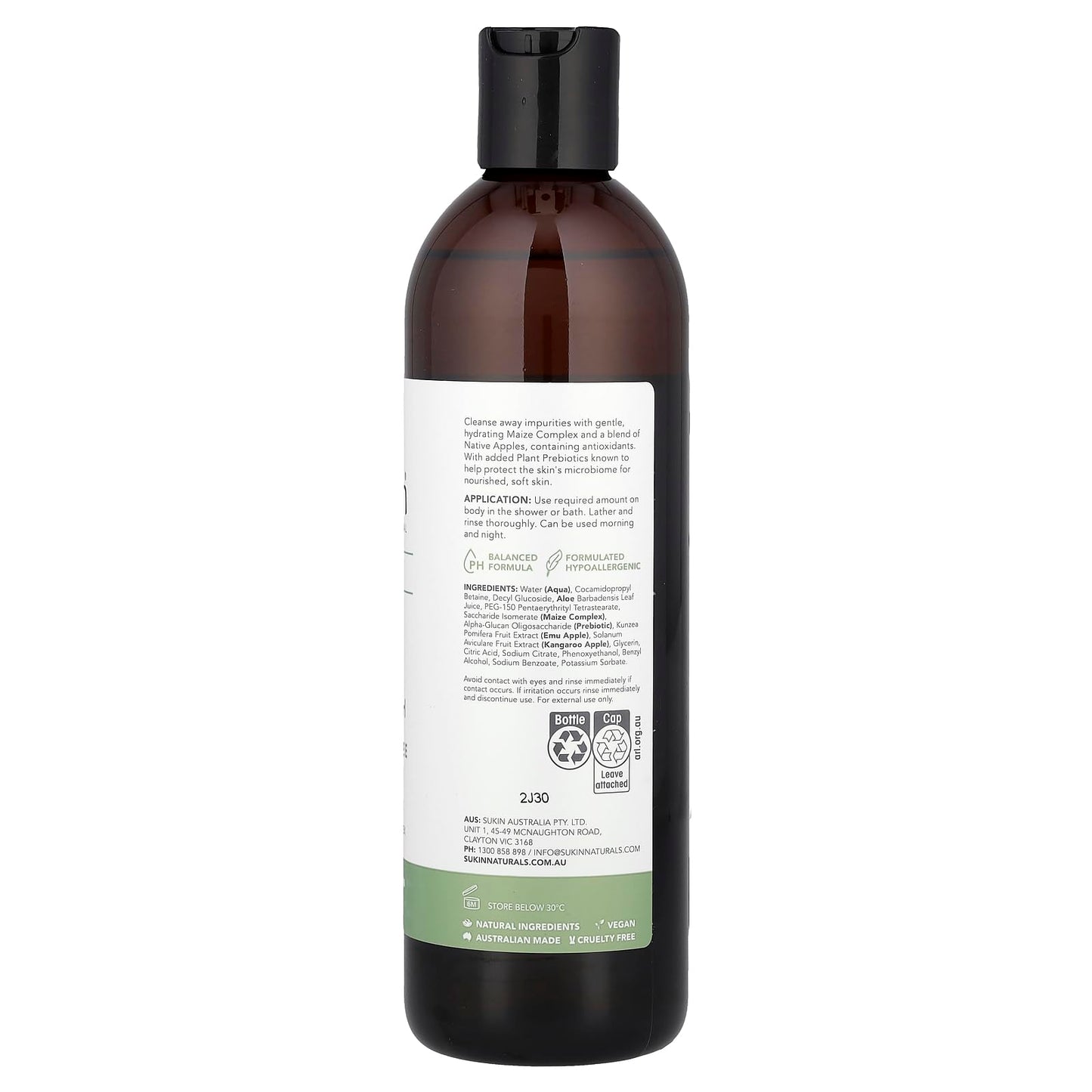 Sukin Skin Relief, Body Wash, Sensitive, Distressed Skin, Fragrance Free, 16.91 fl oz (500 ml)