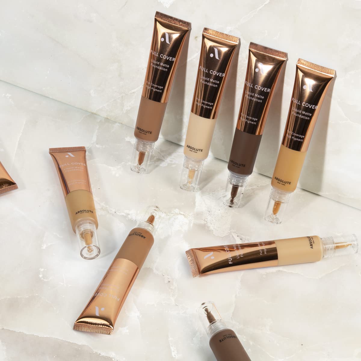 Absolute New York MFFD05 Full Cover Liquid Matte Foundation; Creamy Oil Free Formula with Dropper Tip; Natural Matte Finish