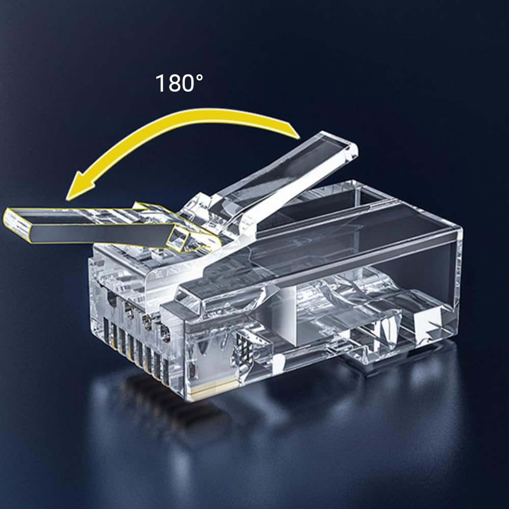 Zoerax 50-Pack Rj45 Cat6 Pass Through Connector Rj45 Modular Plugs For Solid Or Stranded Utp Cable