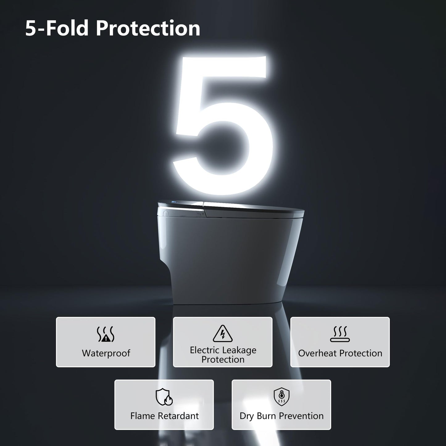 DeerValley Smart Toilet with Bidet Built in, Voice Control, Spa Wash, Auto Open/Close, Pump Assisted, Water Filter, Foam Shield, Dryer, Deodorization, ADA Height Japanese One-Piece Toilet for Bathroom