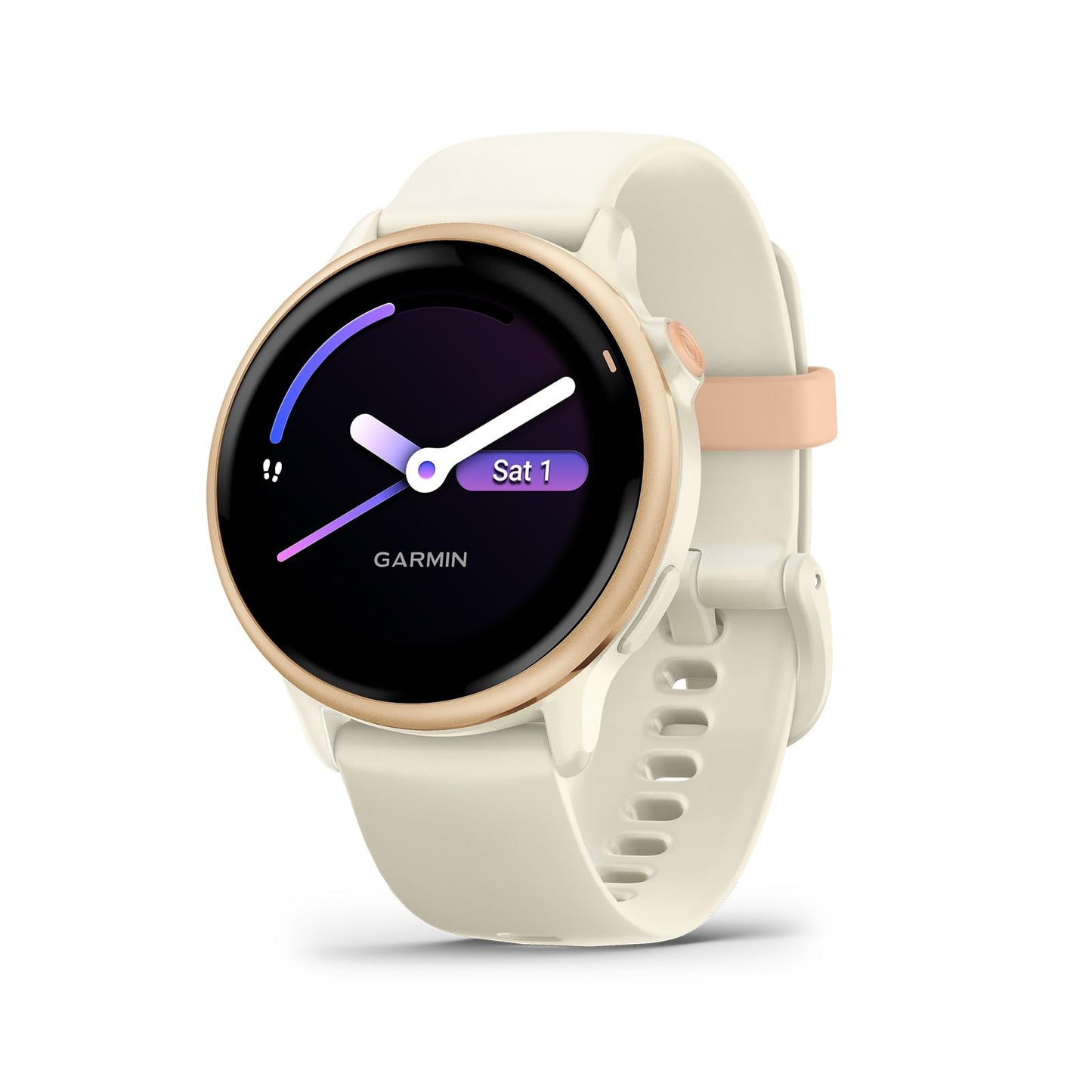 Garmin v voactive 6, Health and Fitness GPS Smartwatch, AMOLED Display, Up to 11 Days of Battery, Metallic Pink Dawn with Bone
