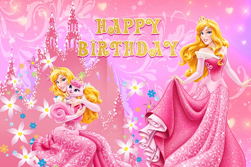 Princess Backdrop for Birthday Party Decorations, Princess Aurora Background for Baby Shower Party Cake Table Decorations ...
