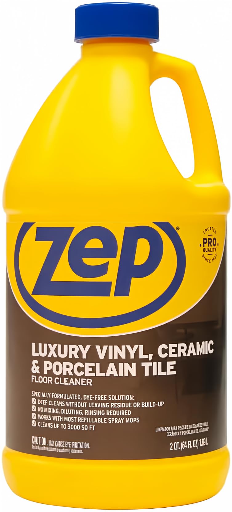Zep Luxury Vinyl, Ceramic and Porcelain Floor Cleaner - 64 oz. ZULVCP64 Safe for Grout, Pro Formula