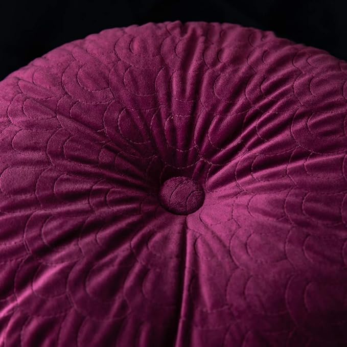 vctops Velvet Soft Round Chair Pads Cute Gradient Pom Pom Indoor Dining Chairs Cushion (Purple, Diameter 16")