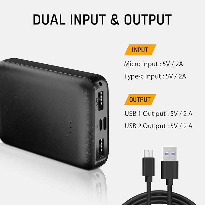 5V 2A Rechargeable Battery Pack for Heated Vest 10000mah Heated Jacket Battery Power Bank for Heated Vests Heated Jackets Heated Hoodies for Men Women(No DC Port, Not Suit for 7.4v)
