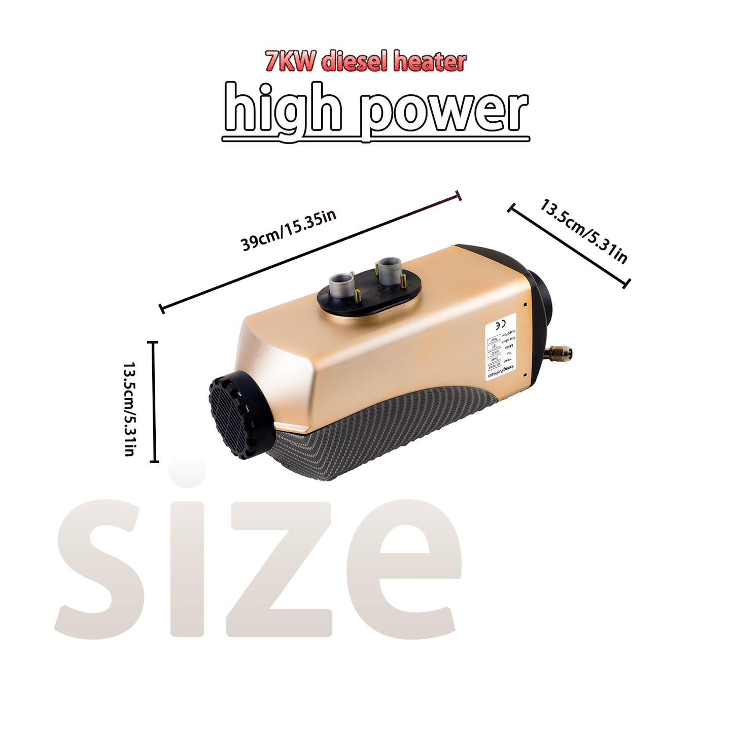 12V 7kW Diesel Air Fuel Heater – LCD Display,7-Speed Adjustment, Aviation Plug, Overheat Alarm, High Altitude Mode, Parking Heater for RVs, Trucks, Ships