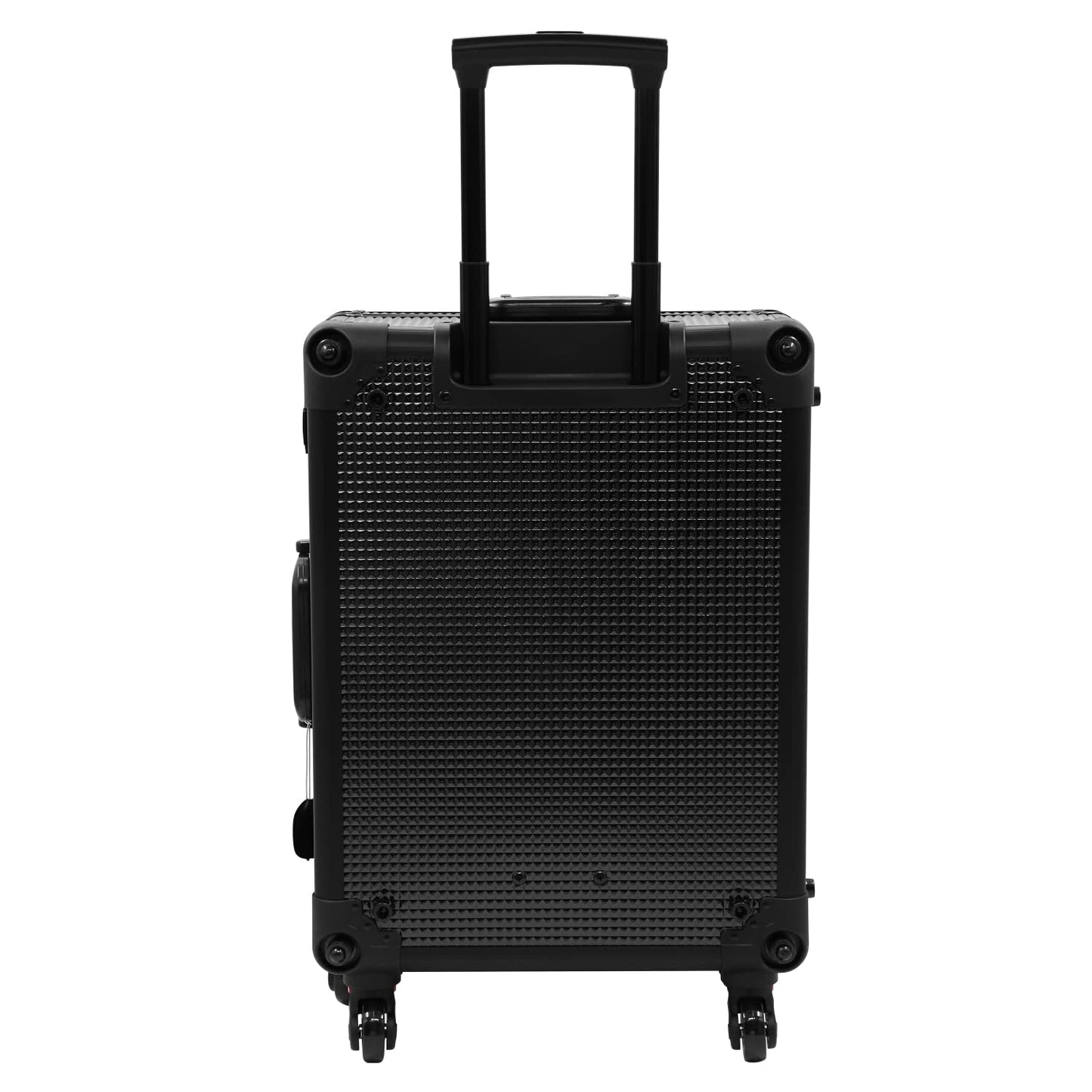 Tense Edano Aluminum Trolley Makeup Train Case with LED Lights Professional Cosmetic Organizer Studio with Speaker, Wheels and Stands Rolling Lighted Makeup Vanity Station for Travel (Black)