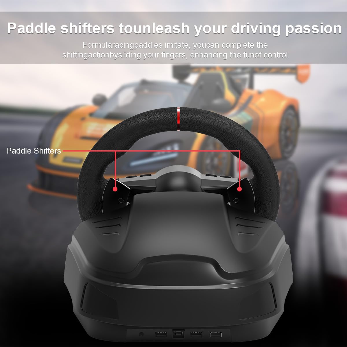HQFYH PC Racing Wheel, Universal Usb Steering Wheel Car Driving Sim 270 Degree Racing Wheel with Pedals for PS3, PS4, Xbox One, Xbox Series X|S, Switch