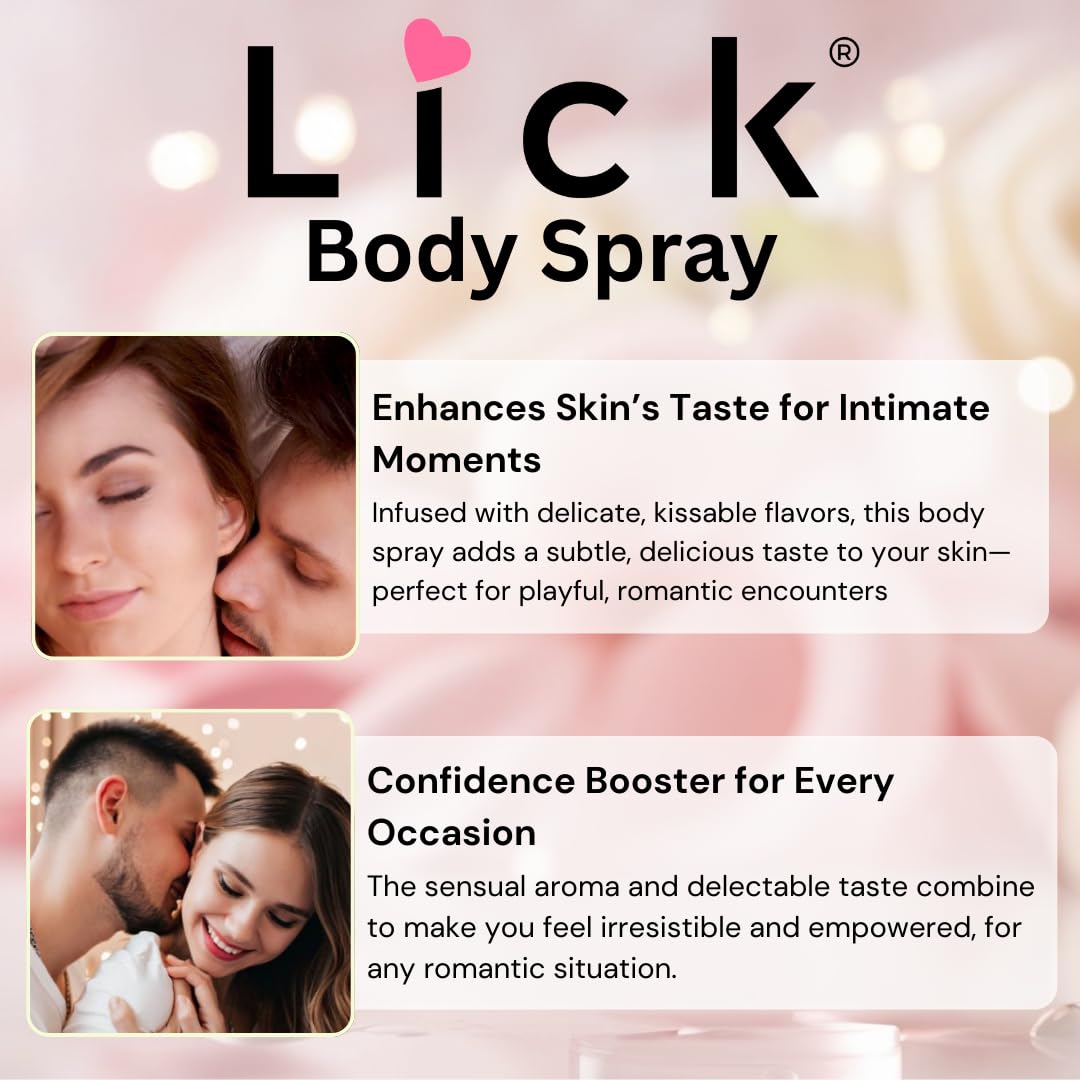 LICK Peaches & Cream Scented Body Spray - Sweet Fruity Fragrance Mist - 4 fl oz