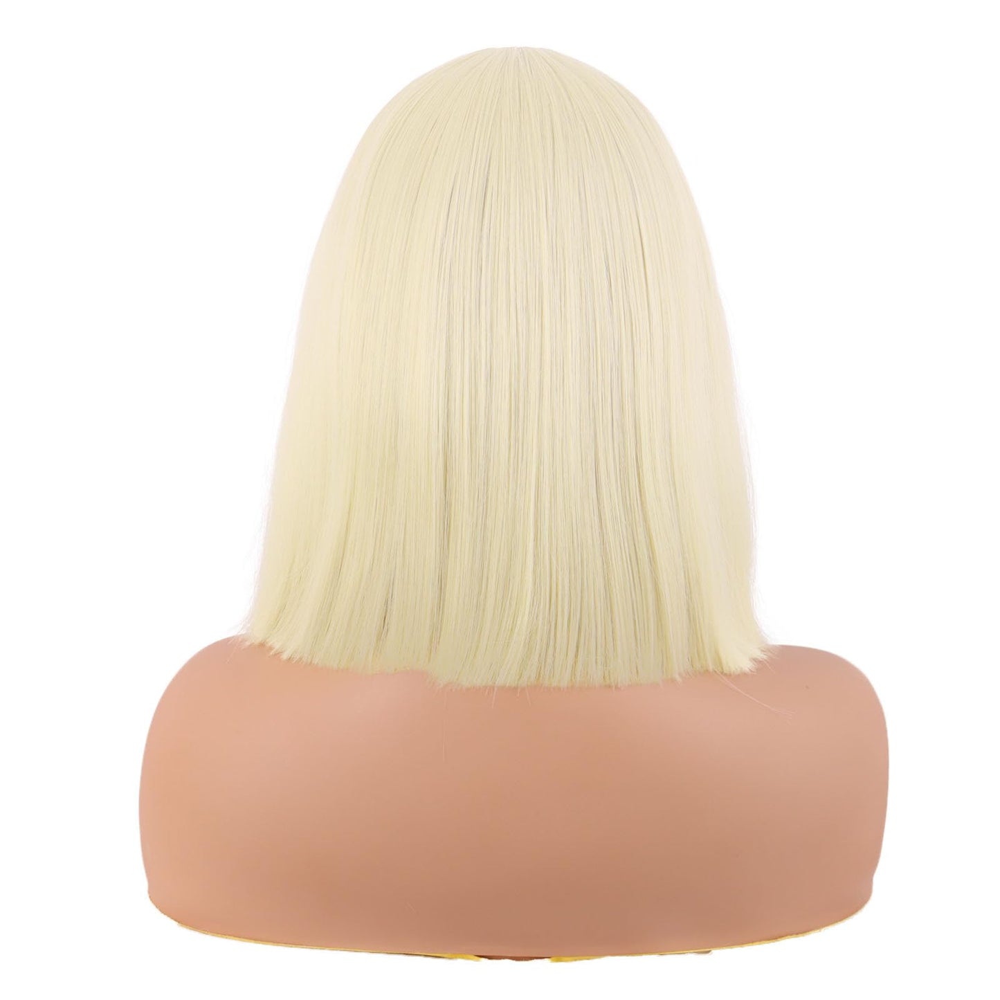 MapofBeauty 12 Inch/30 cm Straight Bob Flat Bangs Short Colorful Synthetic Hair Cosplay Party Wig (Light Blonde)