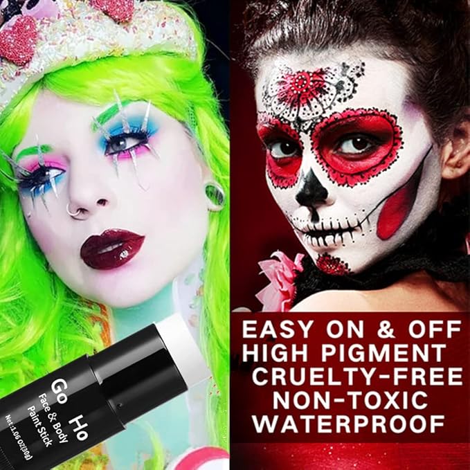 Go Ho Cream-Blendable Hermes Orange Face Paint Stick (1.06 oz),Full-coverage Hermes Orange Body Paint for Adults Children Halloween Cosplay SFX Makeup,Waterproof Eye Black Stick