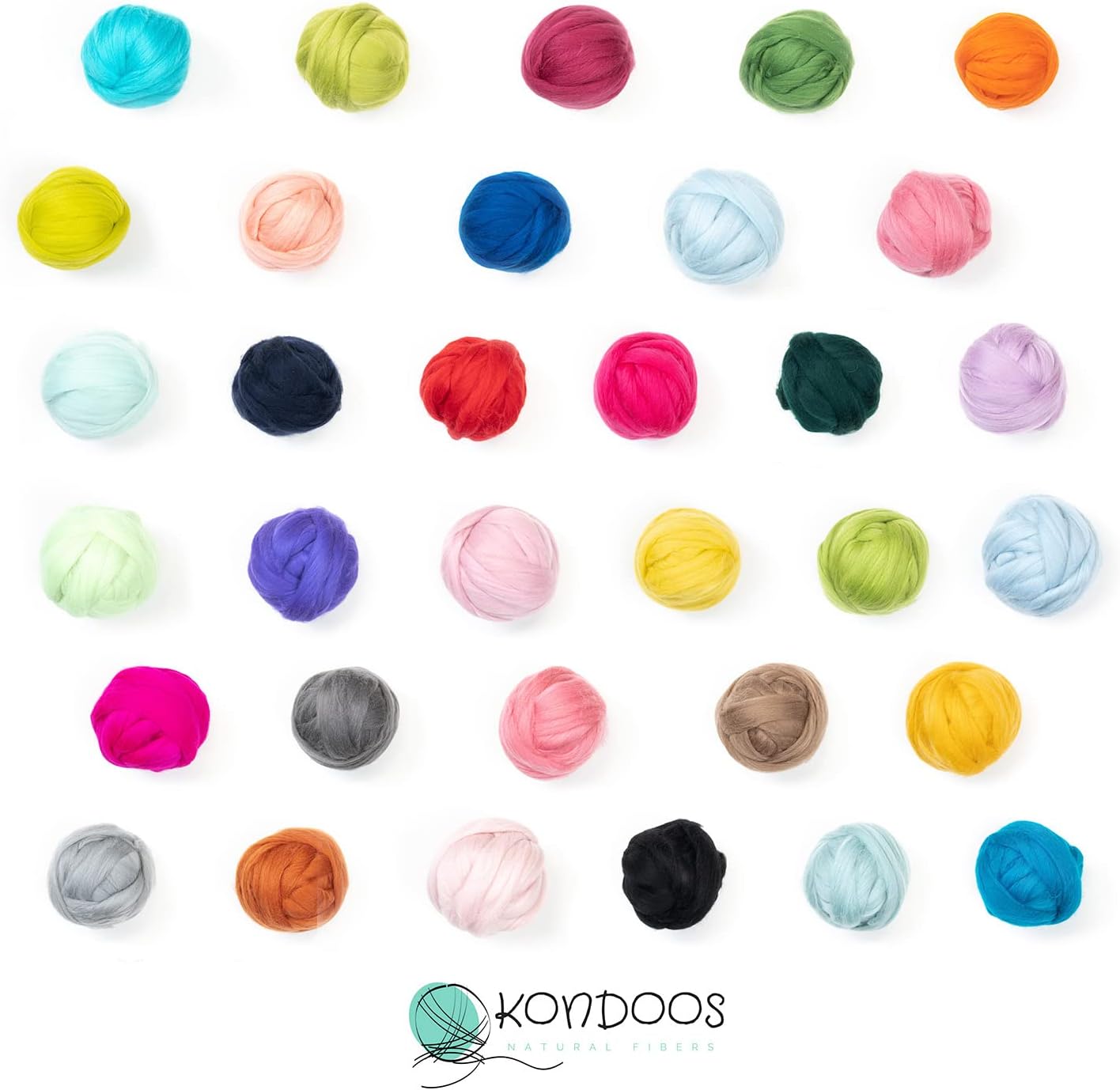 Kondoos Colored Natural Wool roving, 8 OZ. Best Wool for Needle Felting, Wet Felting, handcrafts and Spinning. (Wild Watermelon)