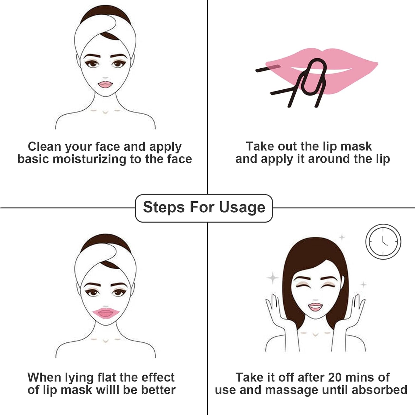 Adofect 30 Pieces Collagen Crystal Lip Masks, Collagen Lip Pads Great for Moisturizing, Remove Dead Skin, Anti Chapped & Anti-Aging and Plump Your Lips, Watermelom Red