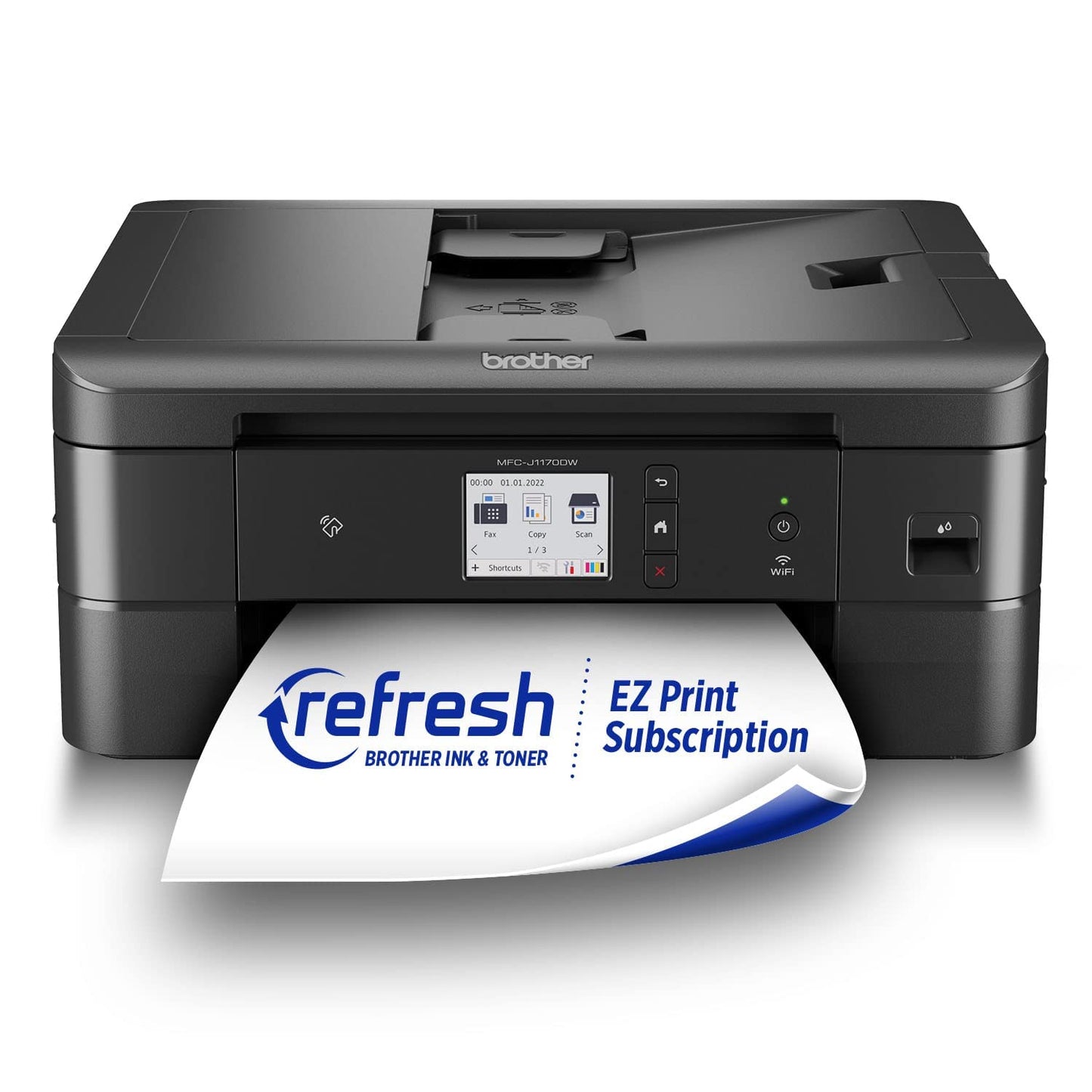 Brother MFC-J1170DW Wireless Color Inkjet All-in-One Printer, NFC One-Touch Print, Duplex, Cloud Print & Scan, Mobile App Contro