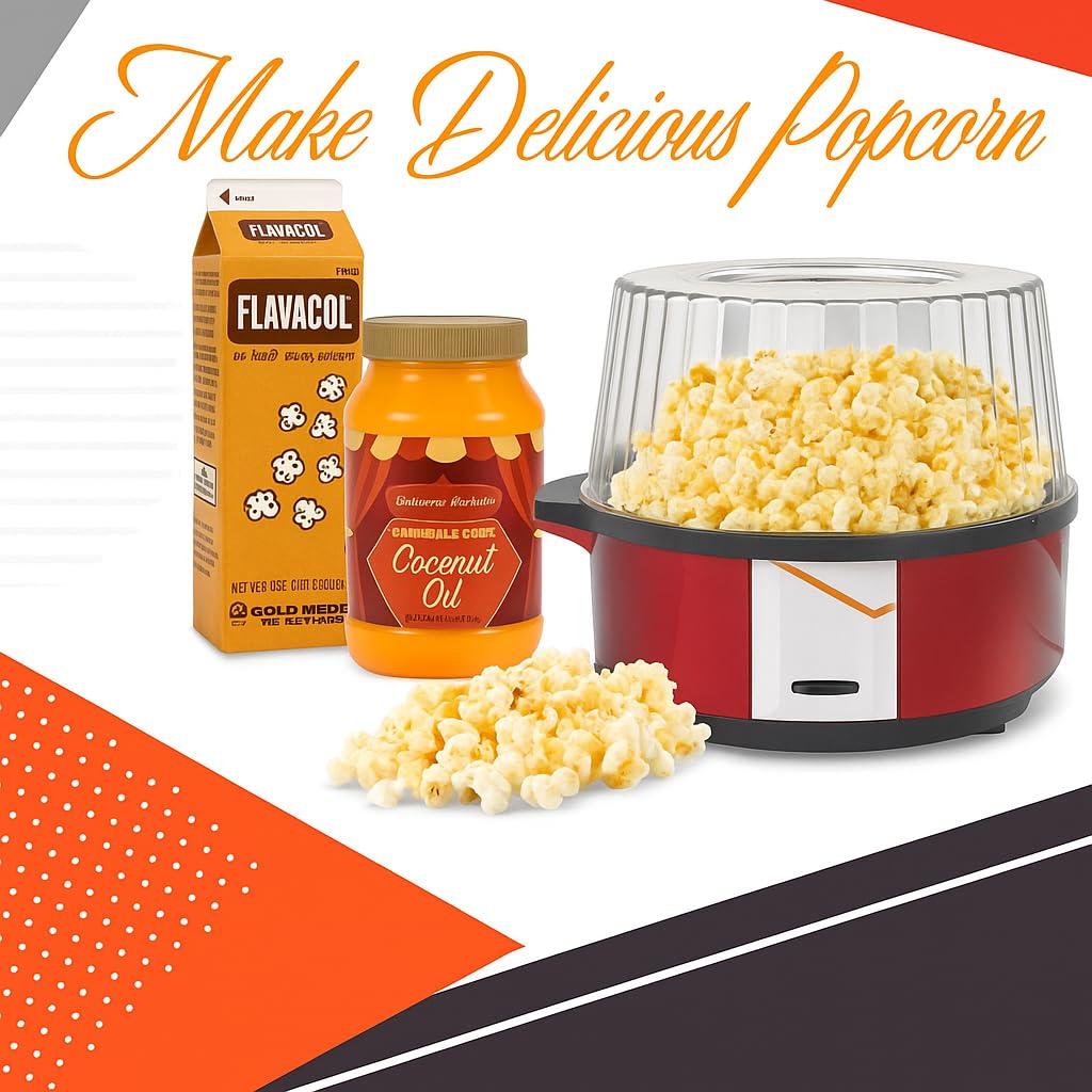 Perfectware- Flavacol Popcorn Seasoning Salt 35oz & Concession Essentials Coconut Oil 32oz Combo Kit – Buttery Movie Theater Style Popcorn Flavoring Set for Home or Concession Use