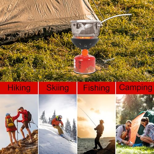 Portable Outdoor Camping Stove, With Powerful Firepower of 10000 BTU,Quickly Boil 1.5L of Water in 4 Minutes and 30 Second...