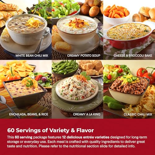 Legacy Food Storage 60 Serving Emergency Food Supply Bucket, 12 Entrees, 23,400 Total Calories, Shelf Stable Lunch & Dinne...