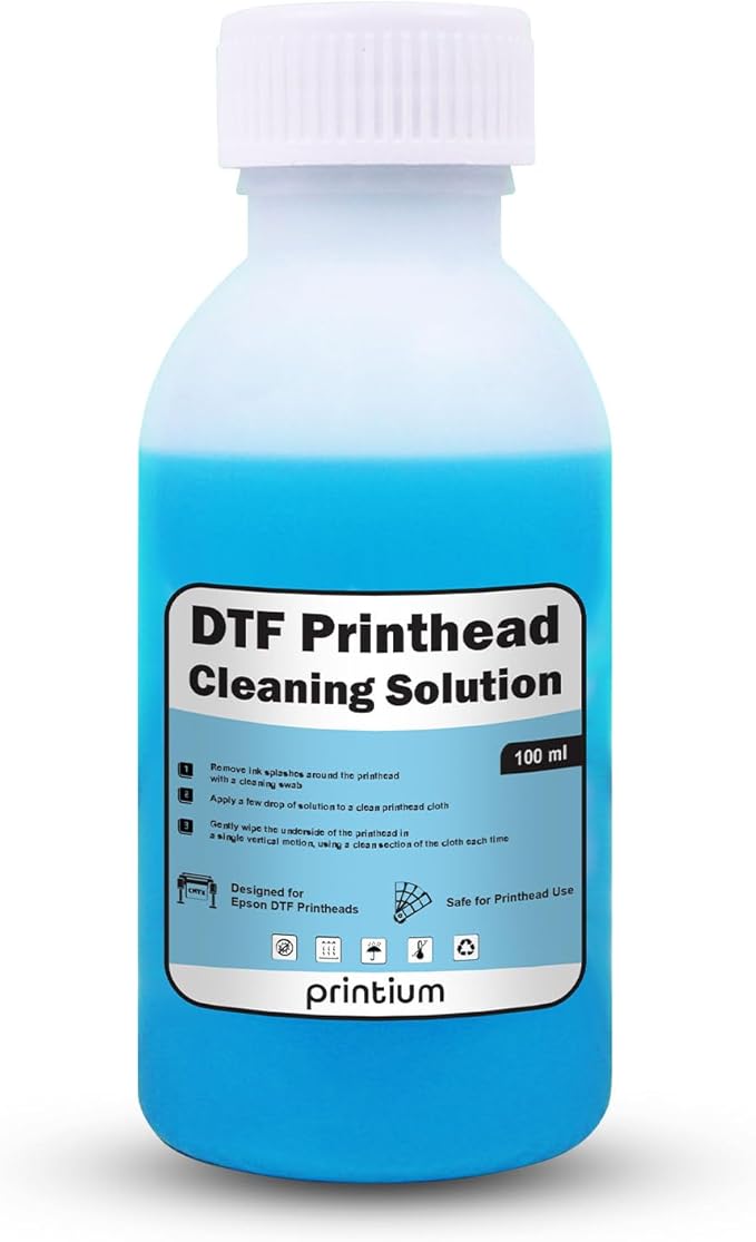DTF Printhead Cleaning Solution 100ML (3.38 fl oz) β Nozzle Cleaner for All DTF Printheads Including I3200, XP600, L1800, ET8550, XP15000 β Removes Clogs & Dried Ink, Restores Smooth Flow