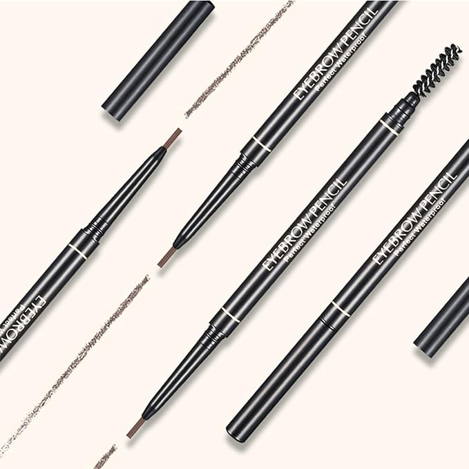 FÓLKI COSMETIC-Eyebrow Retractable Definer Pencil, Micro Brow Pencil, Precise Eyebrow Pencil,Long Lasting Eye Brow Pencil for Soft Textured Natural Daily Look Eyebrow Makeup (01#Soft Black)