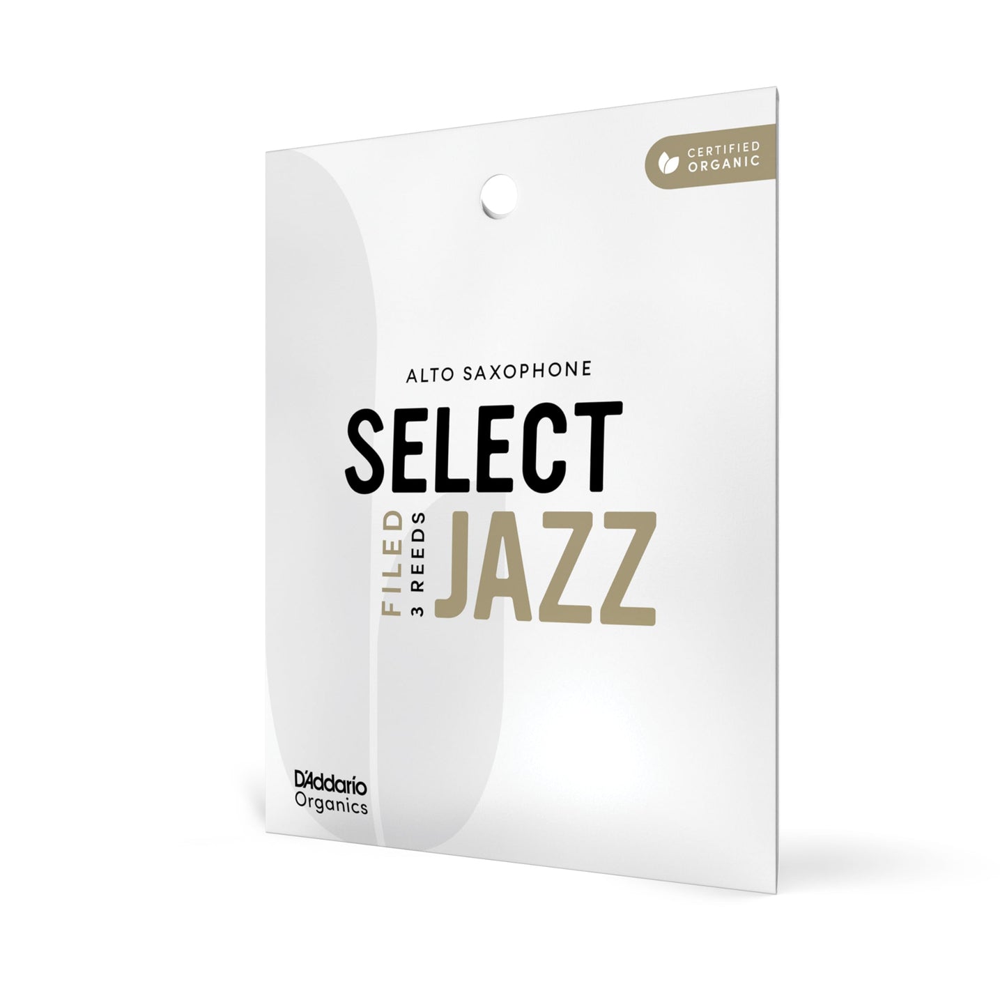 DAddario Organic Select Jazz Filed Alto Saxophone Reeds - Sax Reeds - Individually Sealed - 2 Hard, 3 Pack