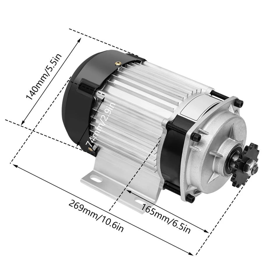 Electric Tricycle Brushless Motor Kit W/Led Display, 48v 500w 3-Wheel Bike E-Tricycle Brushless Motor, Electric Tricycle Conversion Kit with Motor Controller for Tricycle/Rickshaw