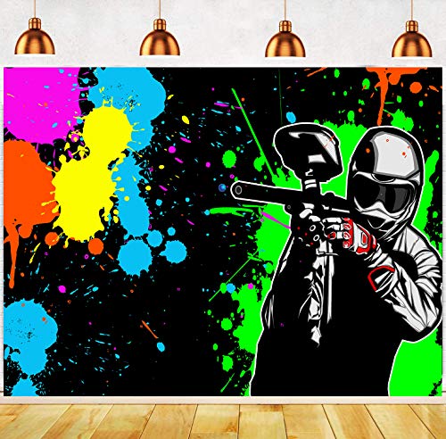Shooting Game Backdrop FHZON 5x3ft Mess Splatter Art Party Colorful Graffiti Background for Photograph Theme Party Gaming ...