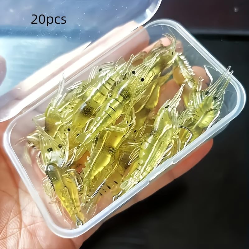 Fishing Lures,Soft Silicone Shrimp for bass Lures,Jigs Fishing Bait for Freshwater and Saltwater,Fishing Gifts