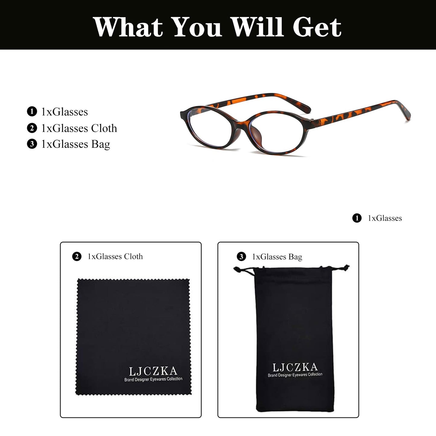 Ljczka Oval Blue Light Blocking Glasses For Women Men Retro Small Oval Frame Y2K Cat Eye Computer Eyeglasses Clear Lens (Tortois