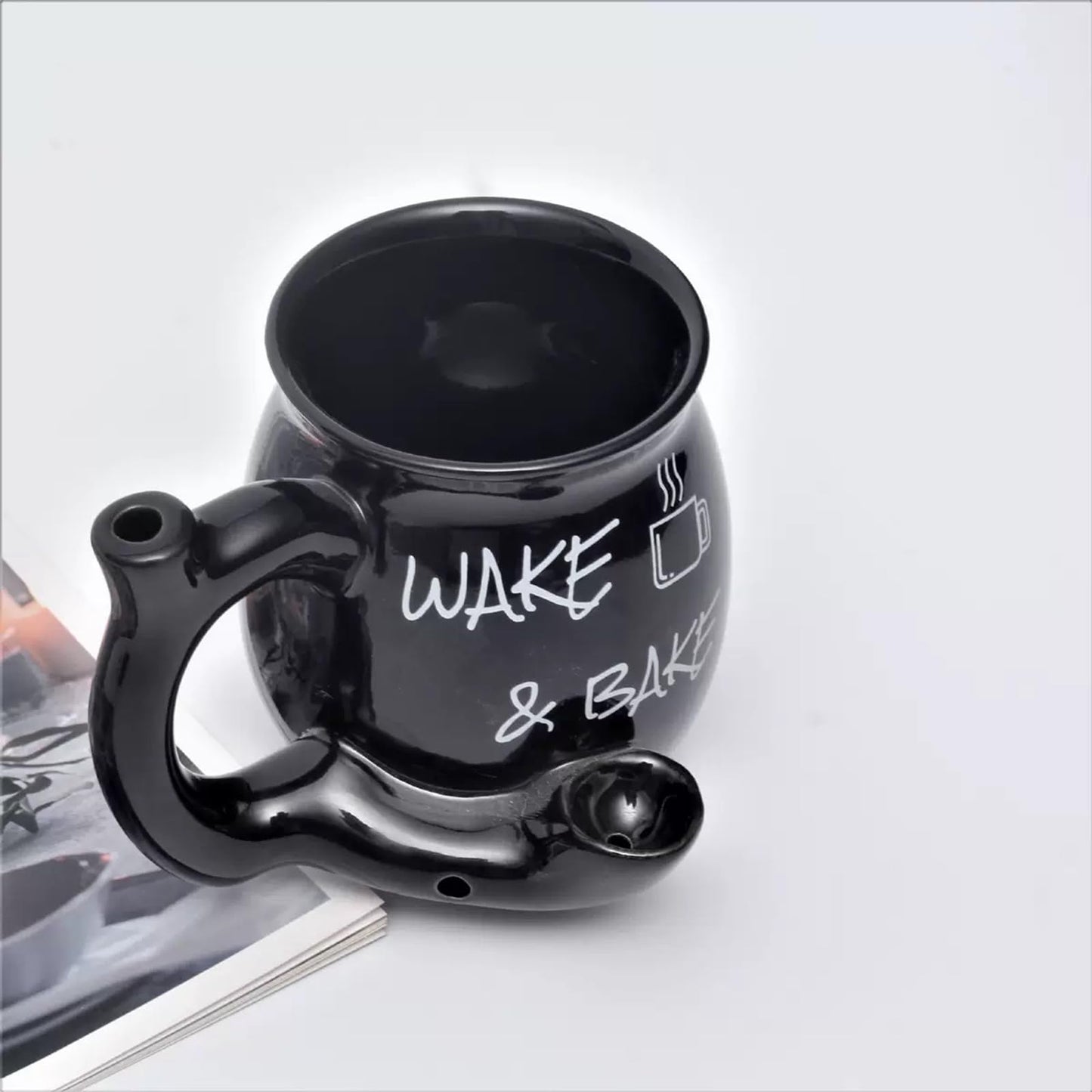 HUUJIDE Novelty Coffee Mug for Dad – Ceramic Cup, 12.5 oz, Black – Father’s Day, Birthday, Christmas Gift for Men, Husband(Father's gift - a mug)