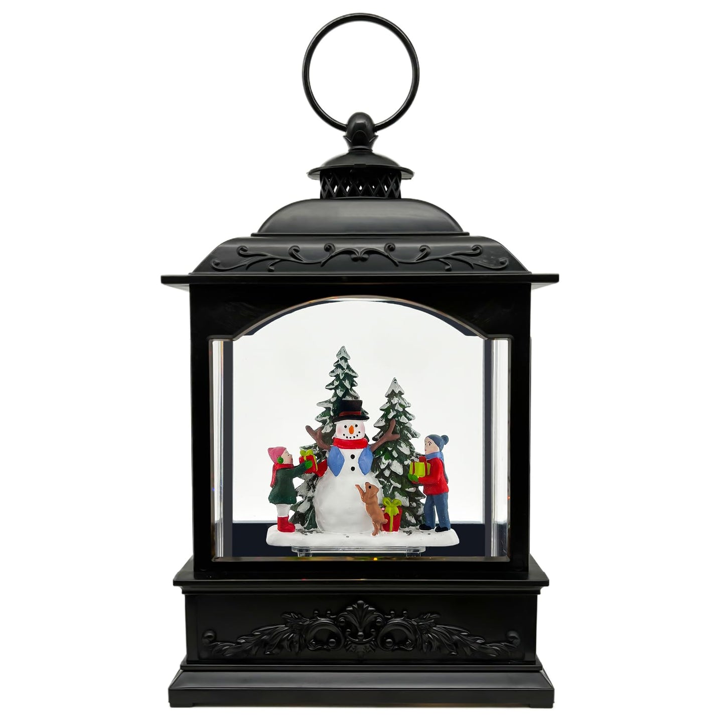 AOMIL Christmas Snow Globes Lantern with Music & Timer - USB/Battery Operated LED Glittering Globe Lantern, Snow Globe Decoration for Home Holiday Decor (Snowman)