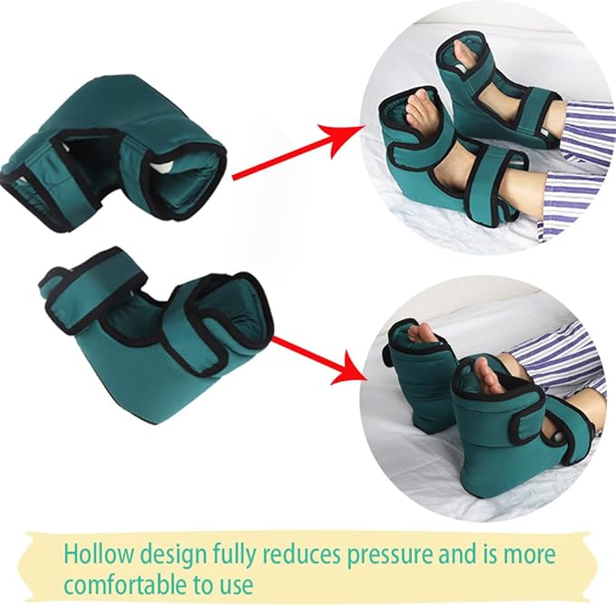 AUSTYLCO 2PCS Heel Cushion Protector Pillow to Relieve Pressure from Sores and Ulcers,Adjustable in Size,Foot Pillowfor Elderly Bedridden Pressure Ulcer Cushion Ankle Pillow for Bed,Wheelchairs