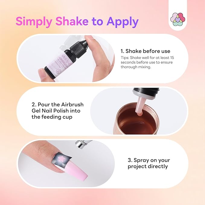 SAVILAND Airbrush Gel Polish Hema-Free: Dilution-Free 12PCS Cappuccino Color Airbrush for Nails Non-Acetone Fine Mist Spray for Gradient & Ombre Nail Art Airbrush Gel Nail Polish Set for Nail Supplies