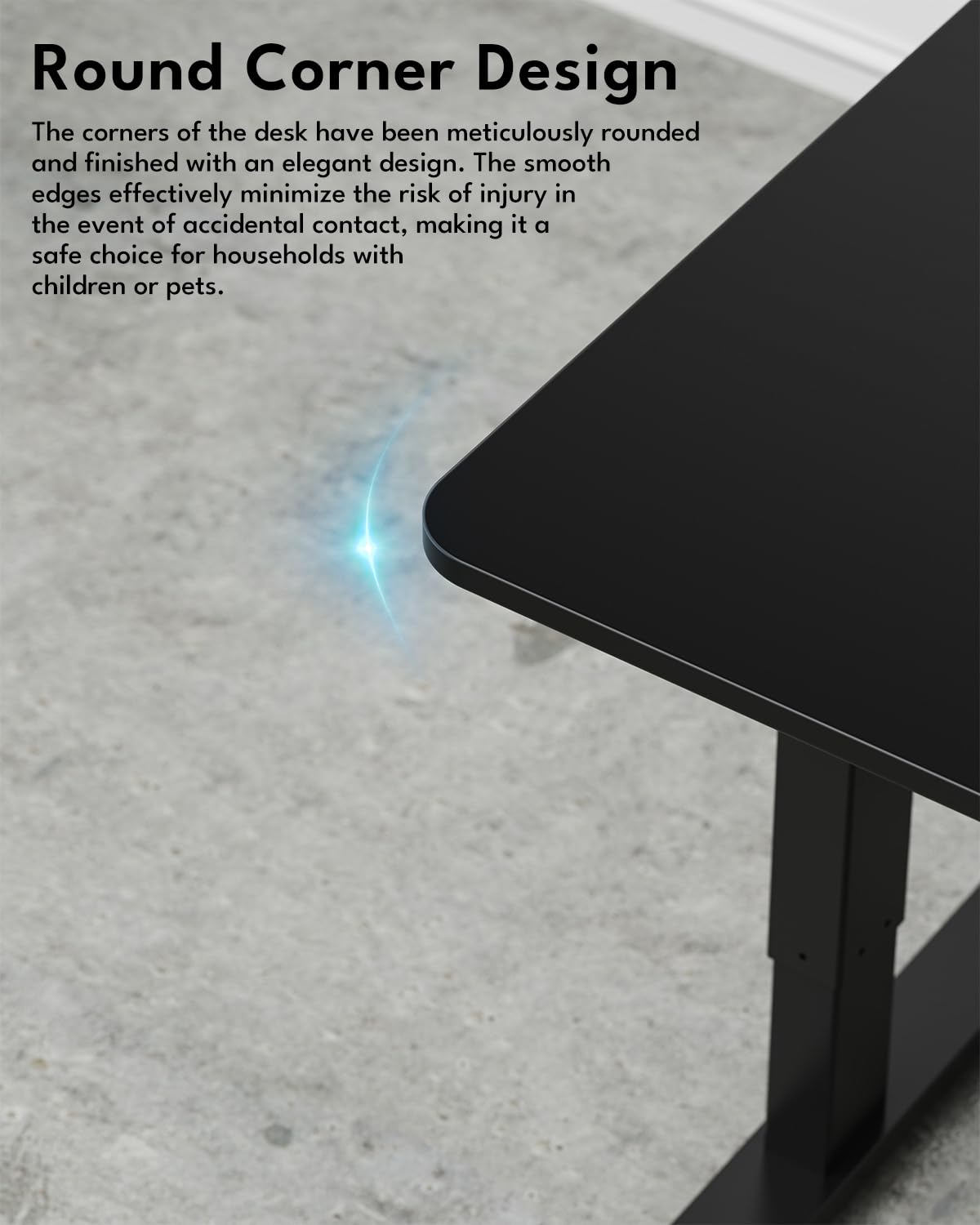 Zontera Standing Desk, Height Adjustable Electric Stand up Desk, 55 x 24 Inches Sit Stand Home Office Desk with Splice Board, Black Frame/Black Top