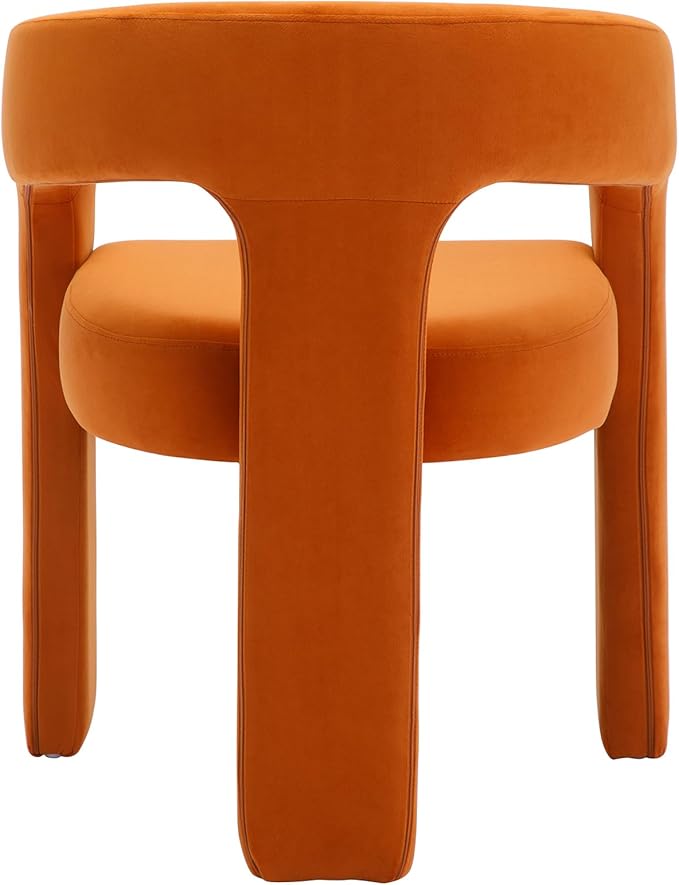 DAYALANE Modern Barrel Dining Chairs Set of 2, Upholstered Kitchen Chairs with Arms Comfy Velvet Side Chair for Living Room/Dining Room/Reception, Orange