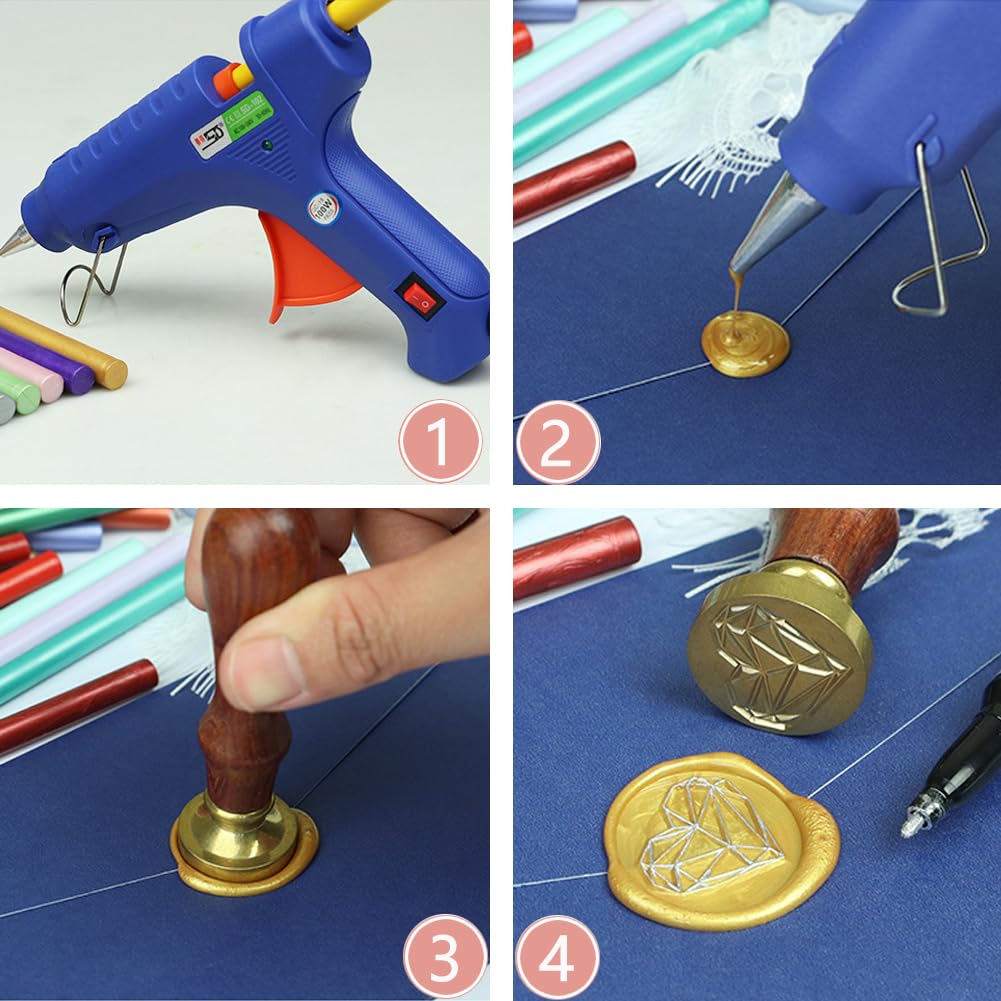 30 Pieces 7mm Sealing Wax Sticks for Glue Gun,PORXFLY Mini Wax Seal Sticks Great for Seals Stamp,Cards Envelopes,Wedding Invitations,Gift Wrapping,Wine Packages (Light Green)