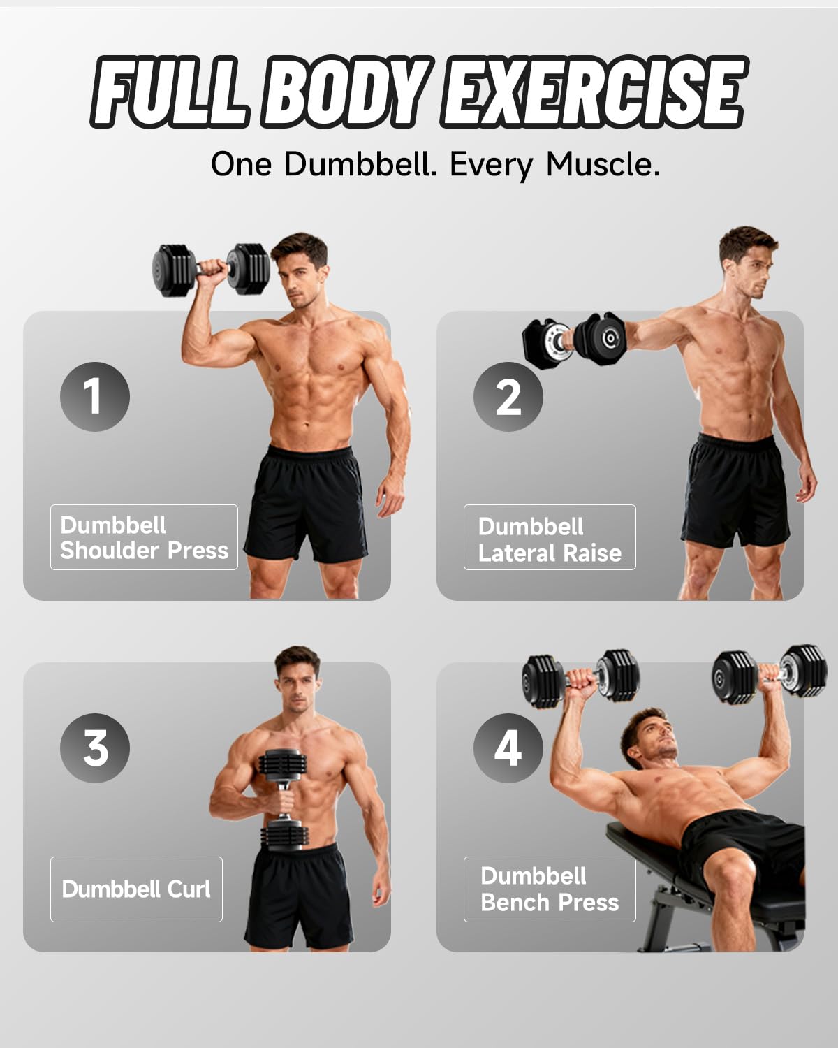 Adjustable Dumbbells Set 45LB Single, 1-Sec Fast Adjustable 5 Weights by Turning Handle, Premium Comfort Non-slip Metal Dumbbells with Tray, Compact Size for Full Body Home Workout (Black)