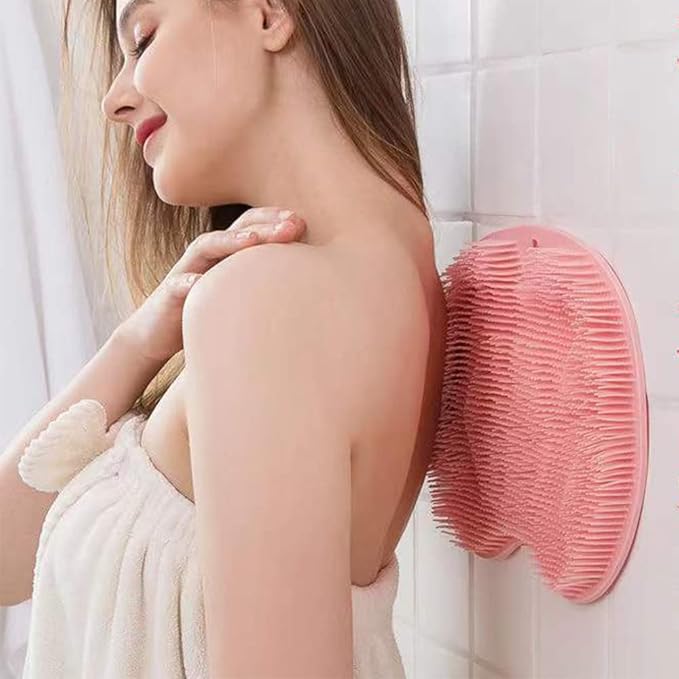 Silicone Shower Foot Scrubber Mat, 2025 New Shower Foot Back Scrubber Massage Pad Back Cleaning Pad, Upgrade Shower Foot Scrubber Mat with Non-Slip Suction Cups Back Bath (Green)