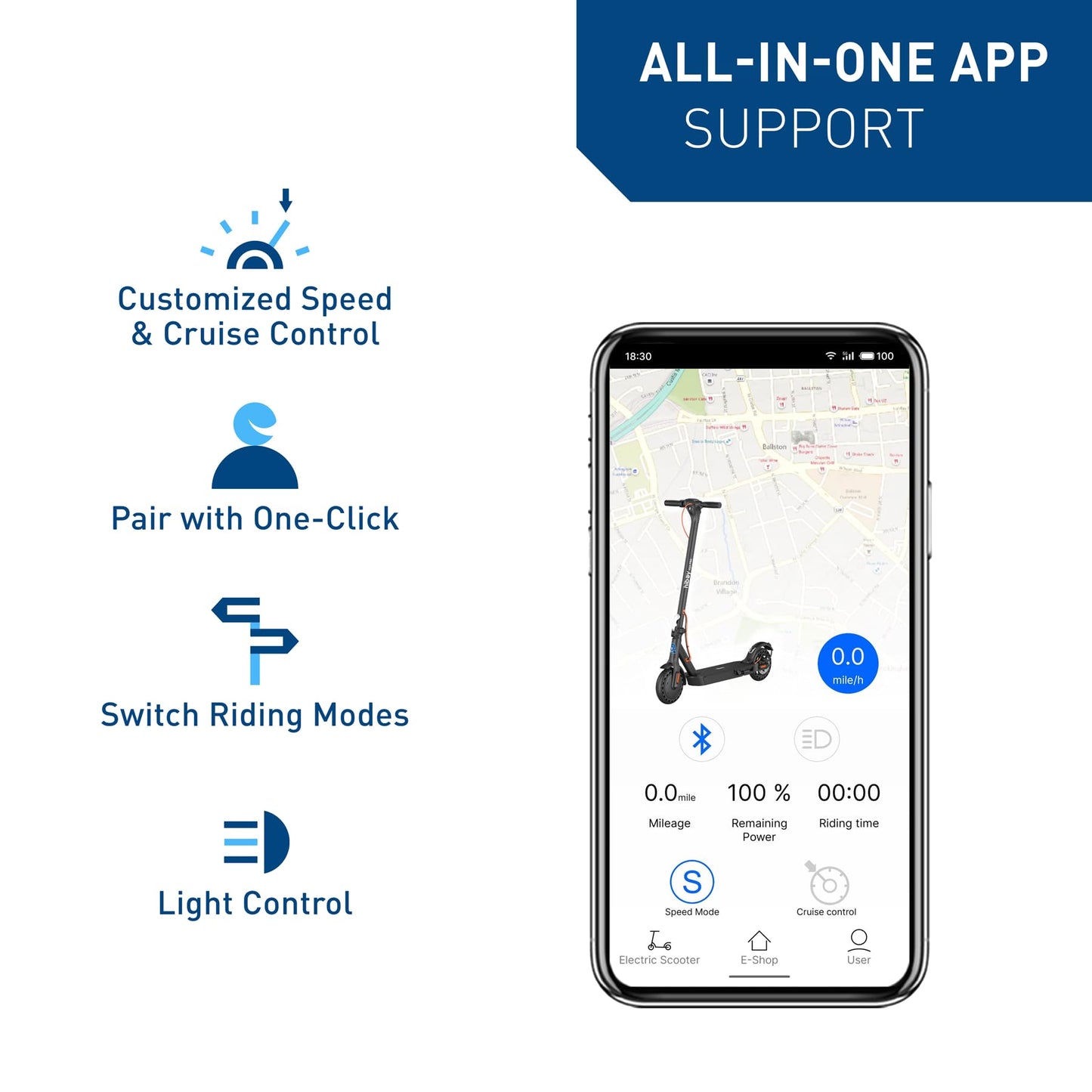 HiboyRide KS4 Pro Electric Scooter for Adults, 500W Motor (Peak 750W), 10" Tires, 19 MPH Top Speed, Up to 25 Miles Range, Foldable Commuter Electric Scooter with Dual Braking System and APP