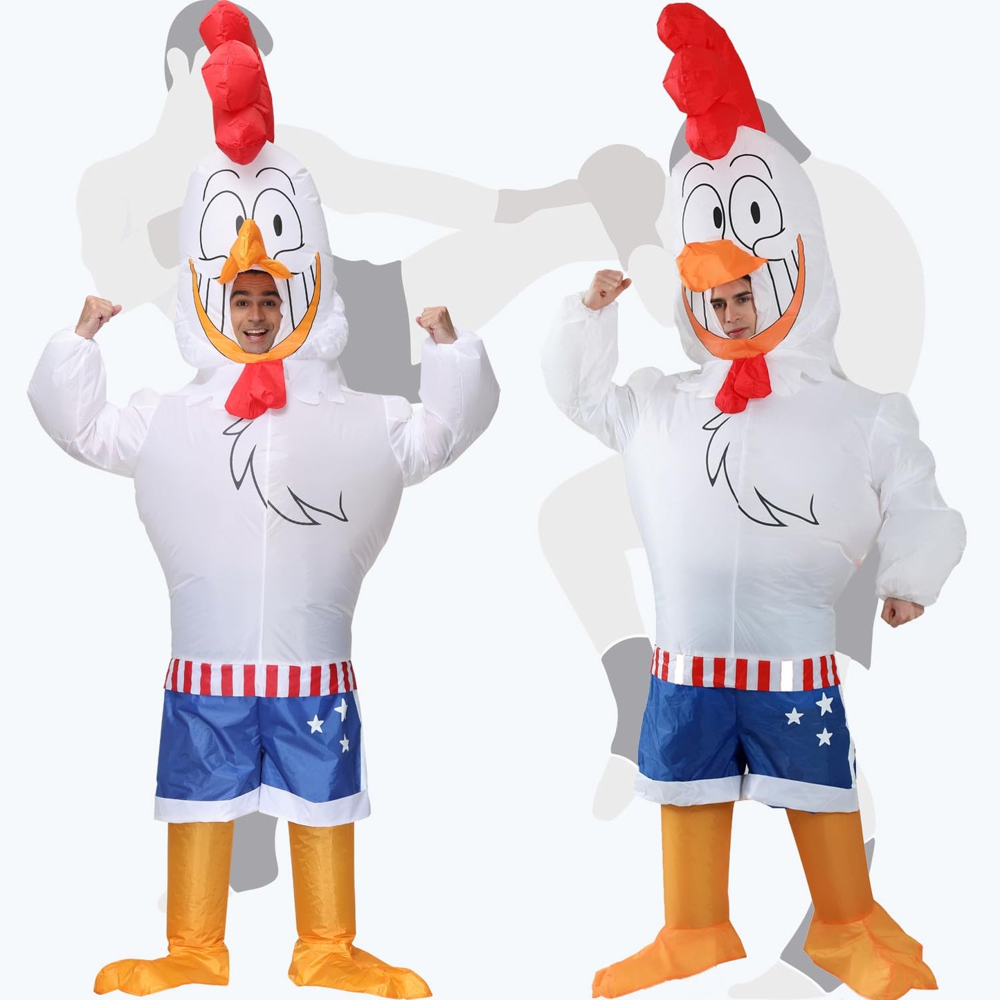 RHYTHMARTS Inflatable Chicken Costume Adult Chicken Costumes Men Women Blow up Chicken Costumes Halloween Costumes for Adult