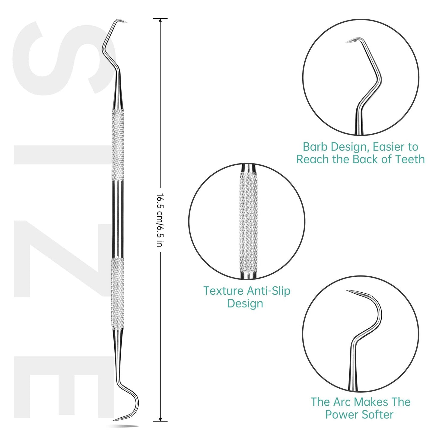 Professional Dental Scraper Tool - Dentist Pick, Medical Stainless Steel, Dental Tarter Scraper for Tooth Stains Remover, Dentist Home Use Tools