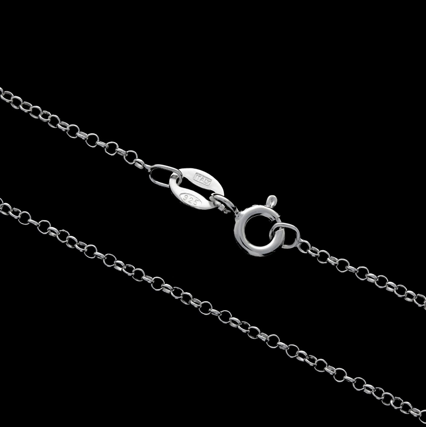 SilverAmber Jewellery UK - 925 Sterling Silver Delicate Italian Belcher-Rolo 1.62 mm Thin Chain Necklace - 20 - GCH00620