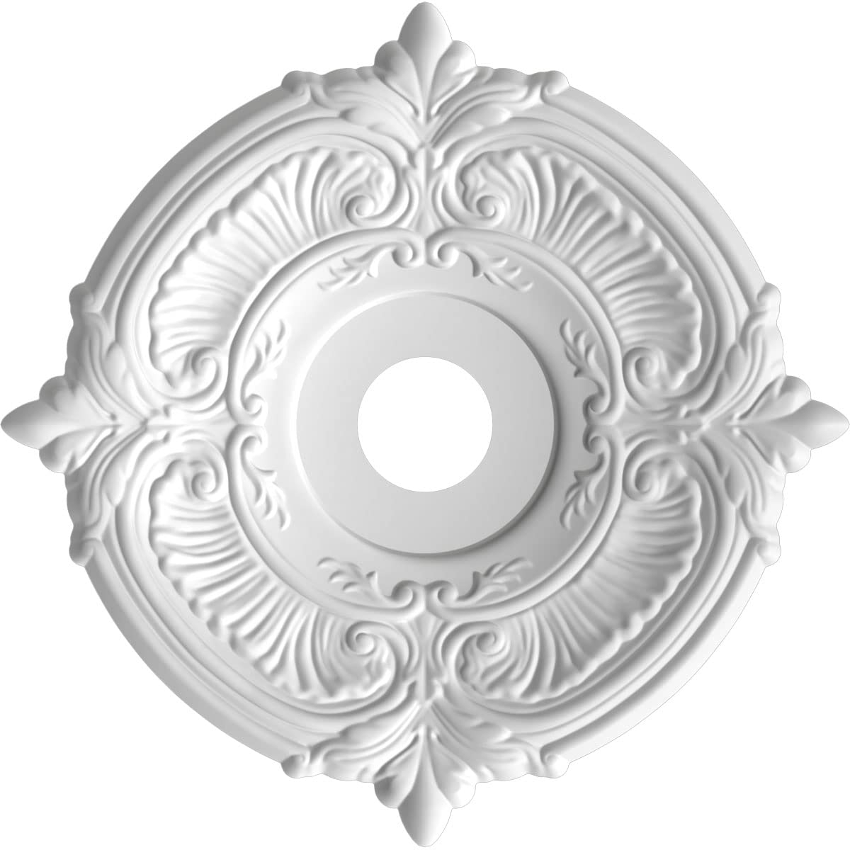 19Od X 3 1/2Id X 1P Attica Thermoformed Pvc Ceiling Medallion (Fits Canopies Up To 6 3/4), Ultracover Satin Hunt Club Green