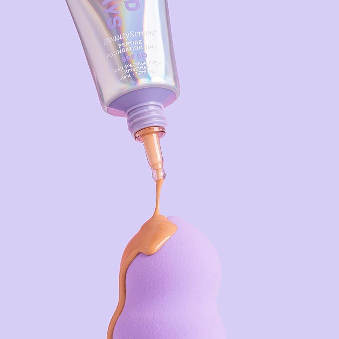 Naked Sundays BeautyScreen™ SPF 50 Mineral Peptide Foundation Tint – 2-in-1 Skin Tint & Mineral Sunscreen | Radiant, Buildable Coverage, Acne-Safe, Infused with Peptides (9.3 Rich Deep, 1.01 oz)